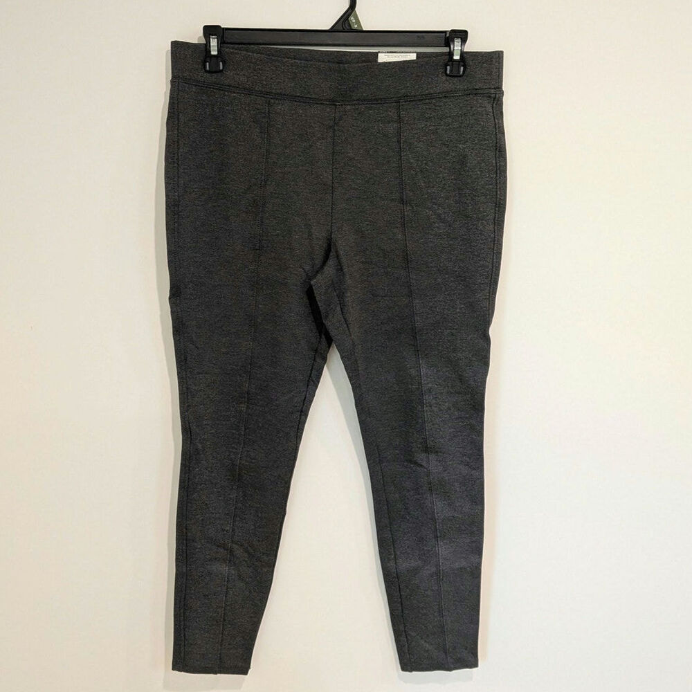 NWT Stylus Dark Charcoal Gray Stretchy Pant (L) Office Minimalist Basic Fall